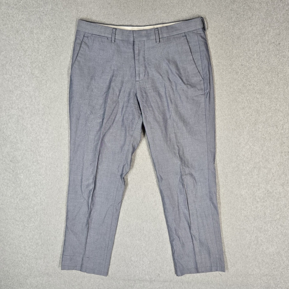 Express Men Pants 31/30 Gray Dress Chino Photographer 26" Inseam Logo Hemmed